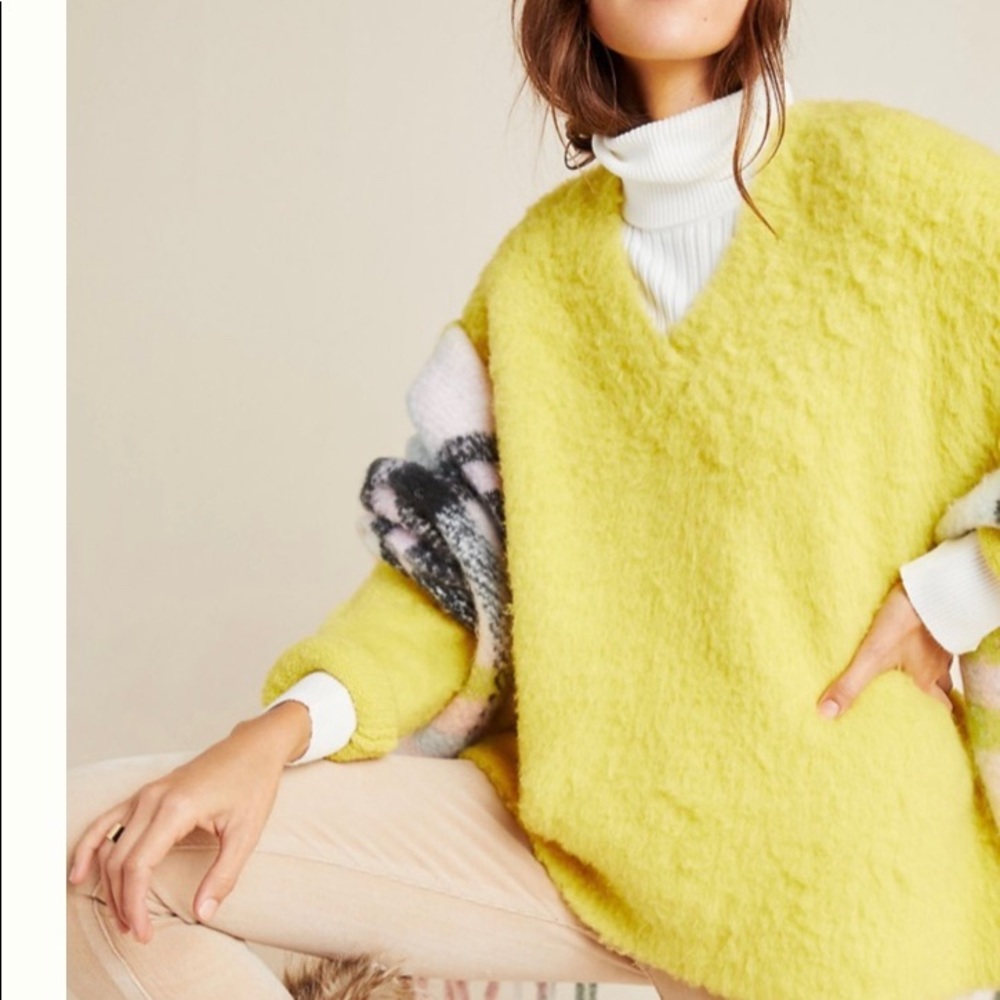 Anthropologie yellow sweater
